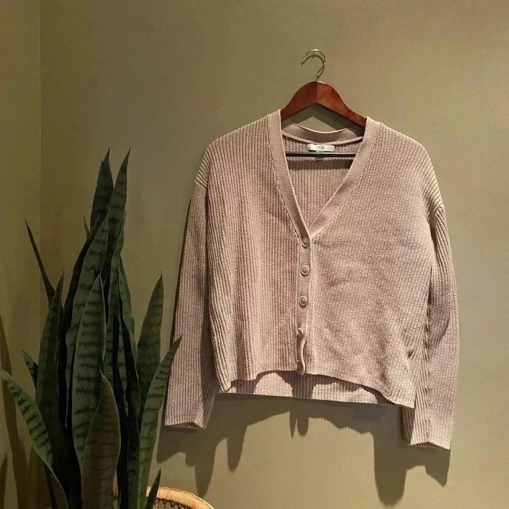 1901 TAN BUTTON DOWN KNIT SWEATER CARDIGAN